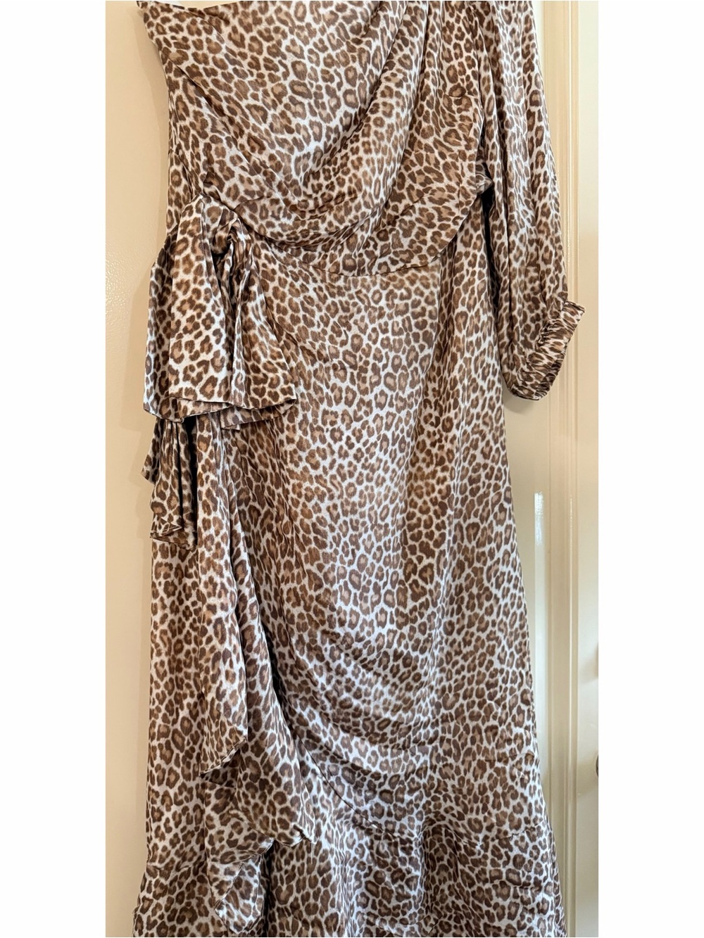 J. Crew Collection - One-Shoulder Dress in Brown Leopard Print - Picture 10 of 10